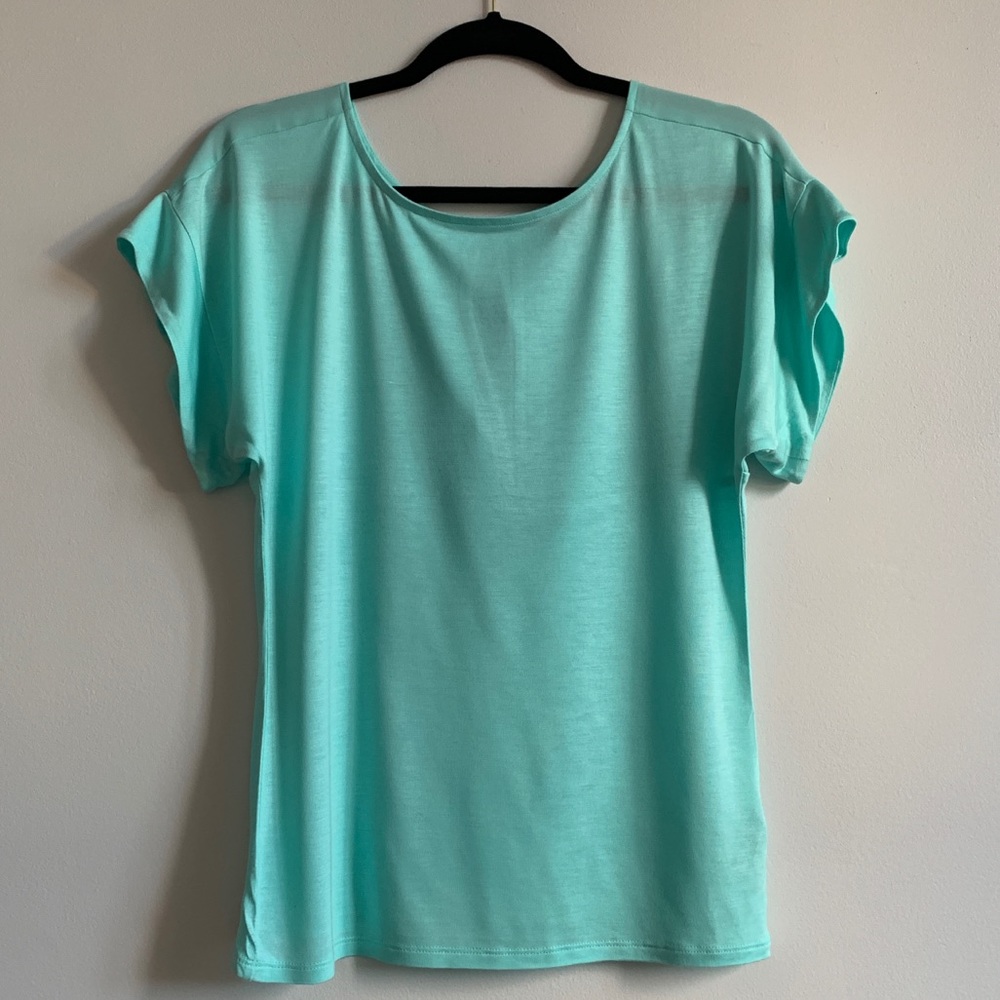 Express Tiffany Blue Short Sleeve Shirt